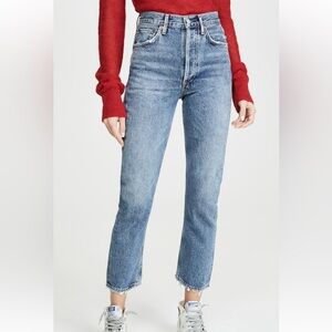AGOLDE Riley High Rise Straight Crop Jeans